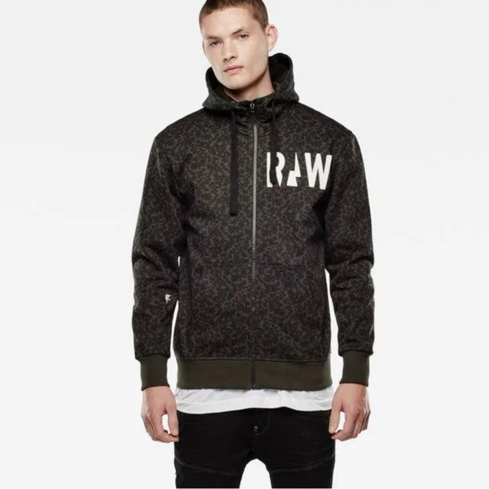 G-Star Raw Hoodie Micro Forest Zip Up Men’s Size XL Green